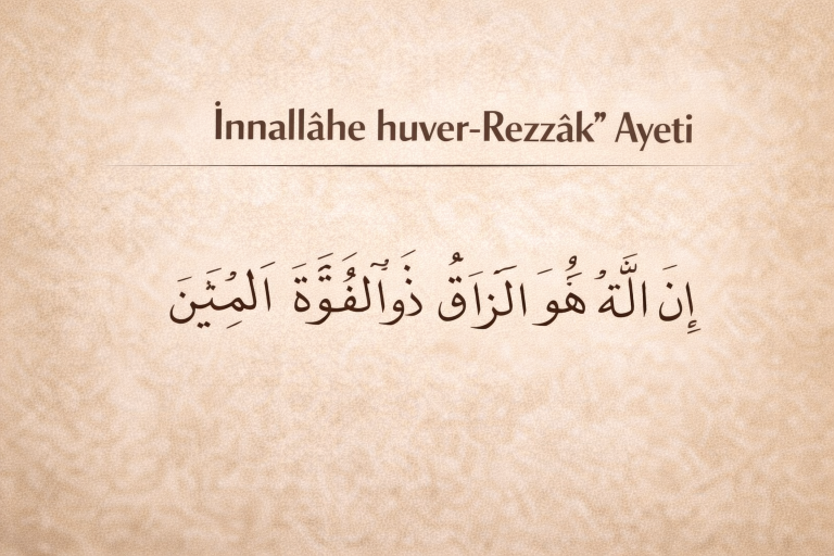 İnnallâhe huver-Rezzâk Ayeti – Arapçası, Okunuşu ve Türkçe Anlamı