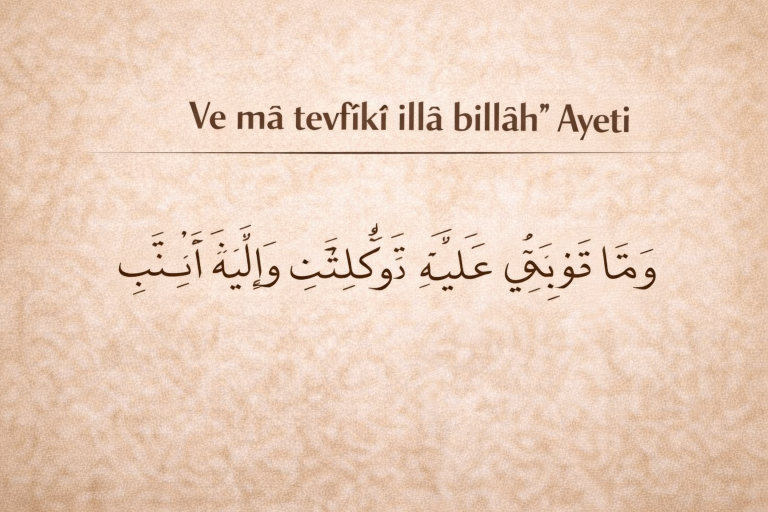 Ve mâ tevfîkî illâ billâh Ayeti – Arapçası, Okunuşu ve Türkçe Anlamı
