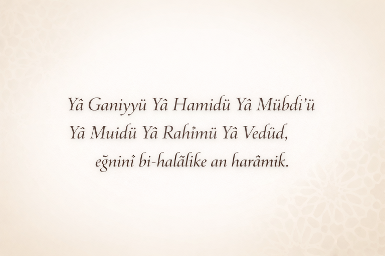 Yâ Ganiyyü Yâ Hamîdü Yâ Mübdi’ü Yâ Muîd… Zikri – Arapçası, Okunuşu ve Anlamı (Rızık ve Bereket İçin)