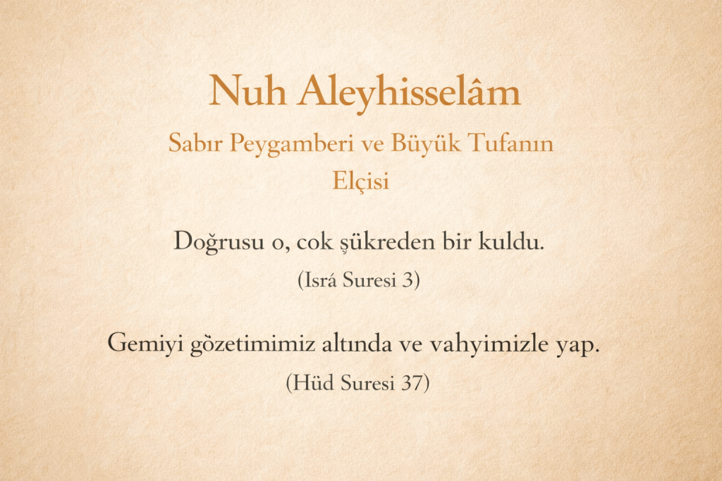 Nuh Aleyhisselâm – Sabır Peygamberi ve Büyük Tufanın Elçisi