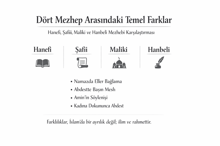 Dört Mezhep Arasındaki Temel Farklar: Hanefi, Şafii, Maliki ve Hanbeli Mezhebi Karşılaştırması