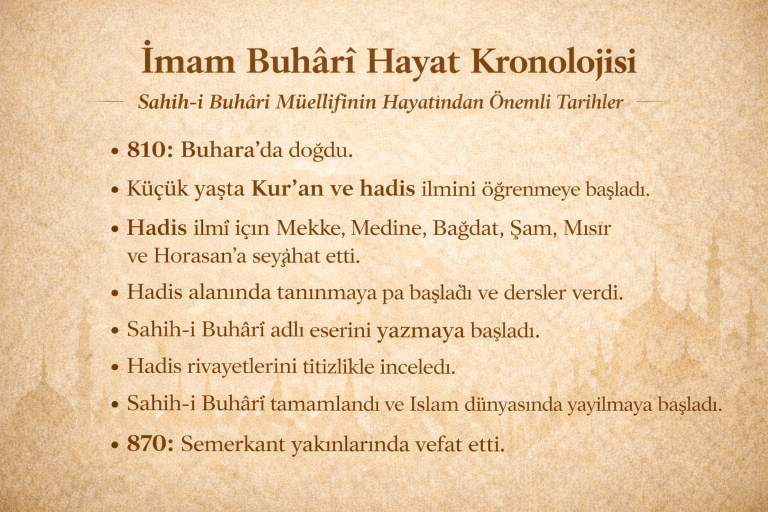 İmam Buhârî Kimdir? Hayatı, Eserleri ve Sahih-i Buhârî