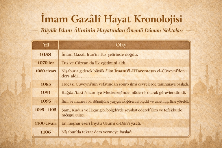 İmam Gazâlî Kimdir? Hayatı, Eserleri ve İslam Düşüncesindeki Yeri