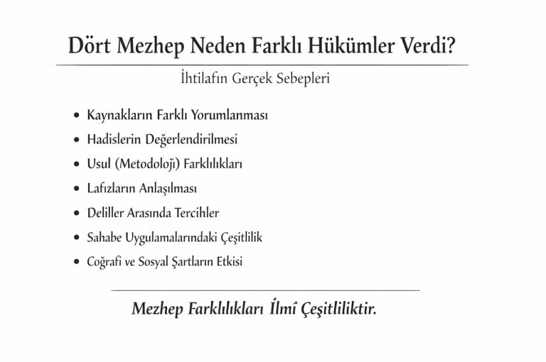 Dört Mezhep Neden Farklı Hükümler Verdi? İhtilafın Gerçek Sebepleri
