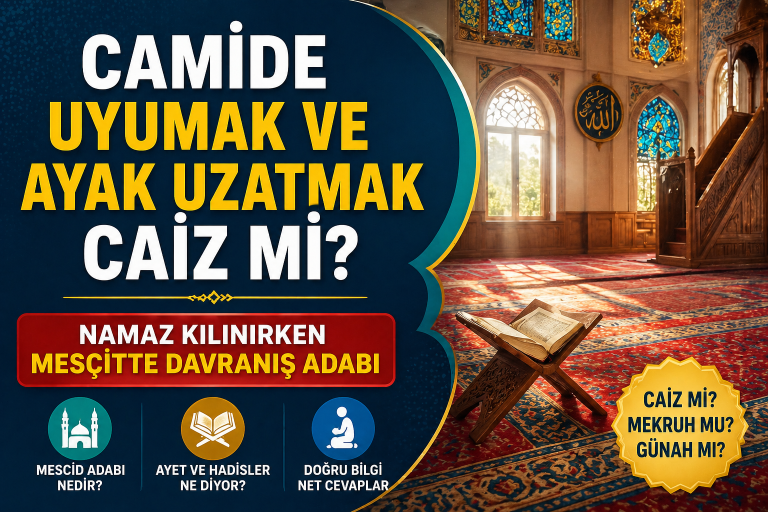 Camide Uyumak ve Ayak Uzatmak Caiz mi? Namaz Kılınırken Mescitte Davranış Adabı